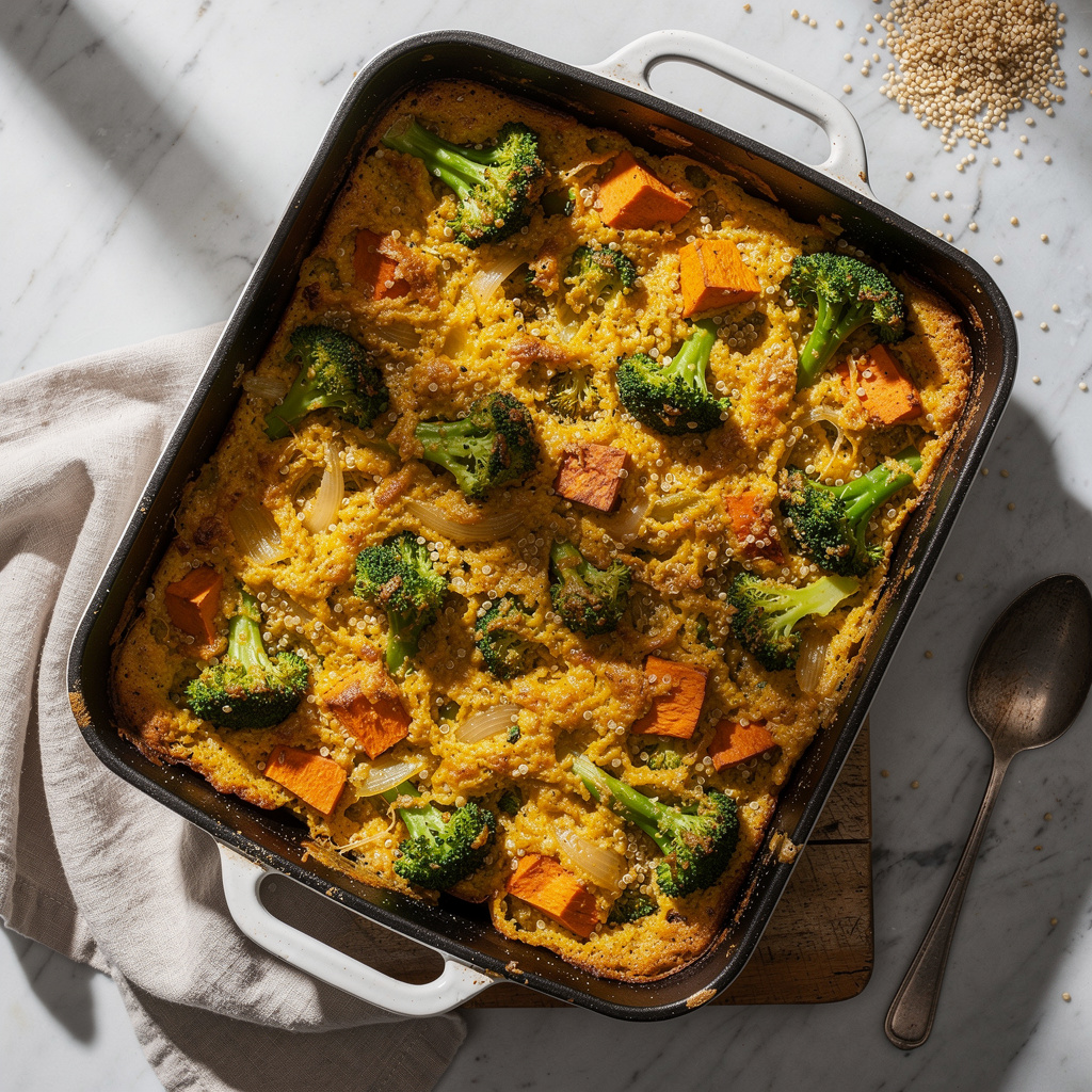 "Cheesy" Broccoli & Quinoa Casserole