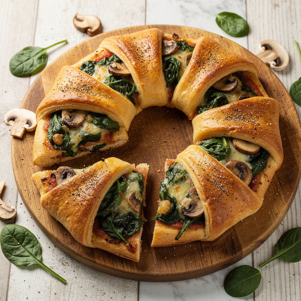 Spinach Pizza Crescent Ring