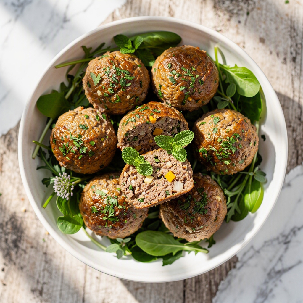 Greek Beef Meatballs (No Breadcrumbs!)