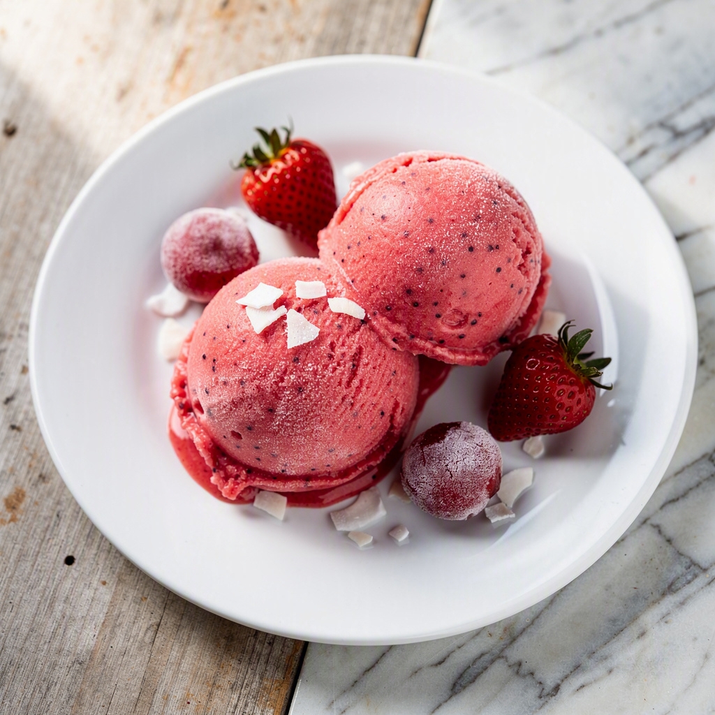 Strawberry Coconut Sorbet
