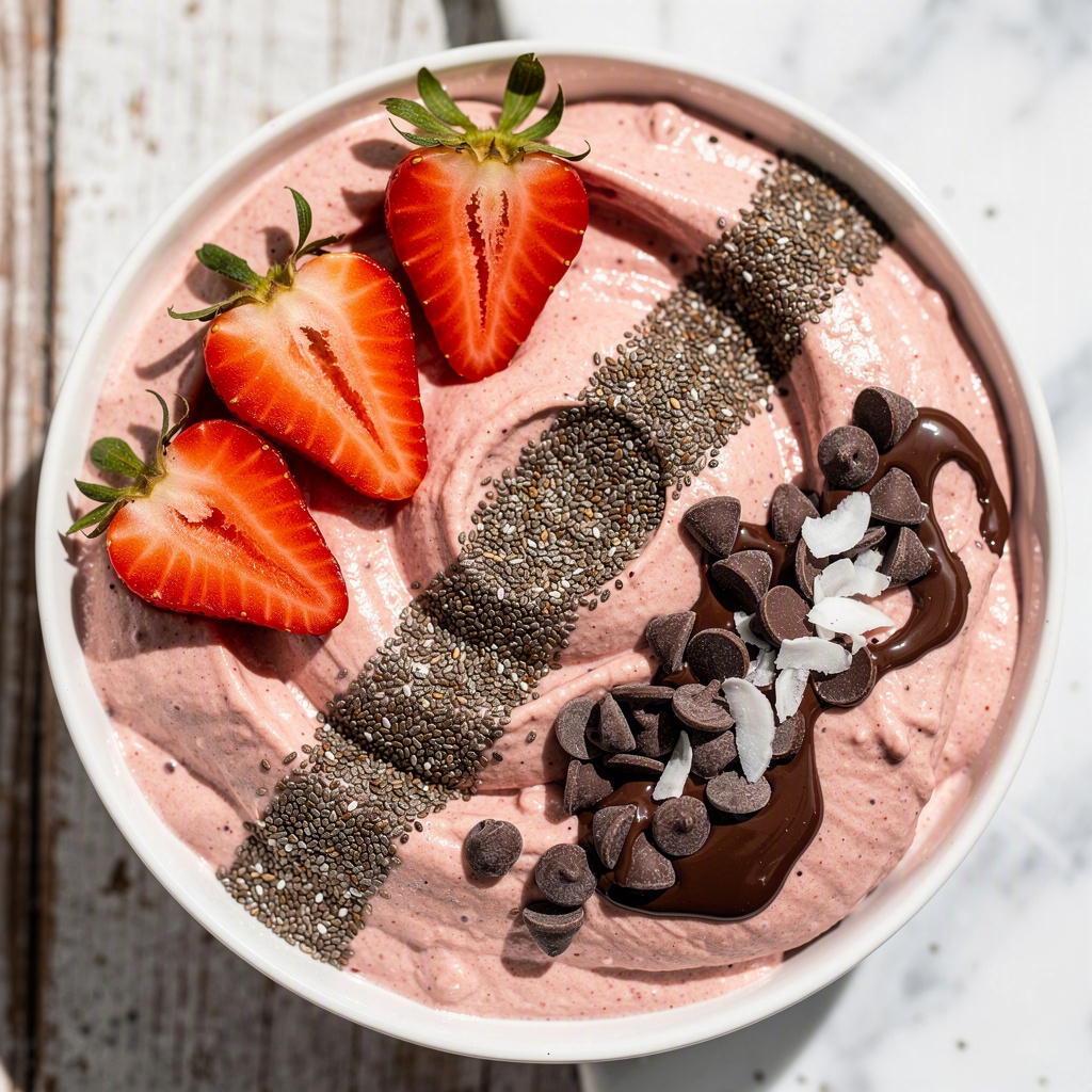 Creamy Chocolate Covered Strawberry Chia Mousse