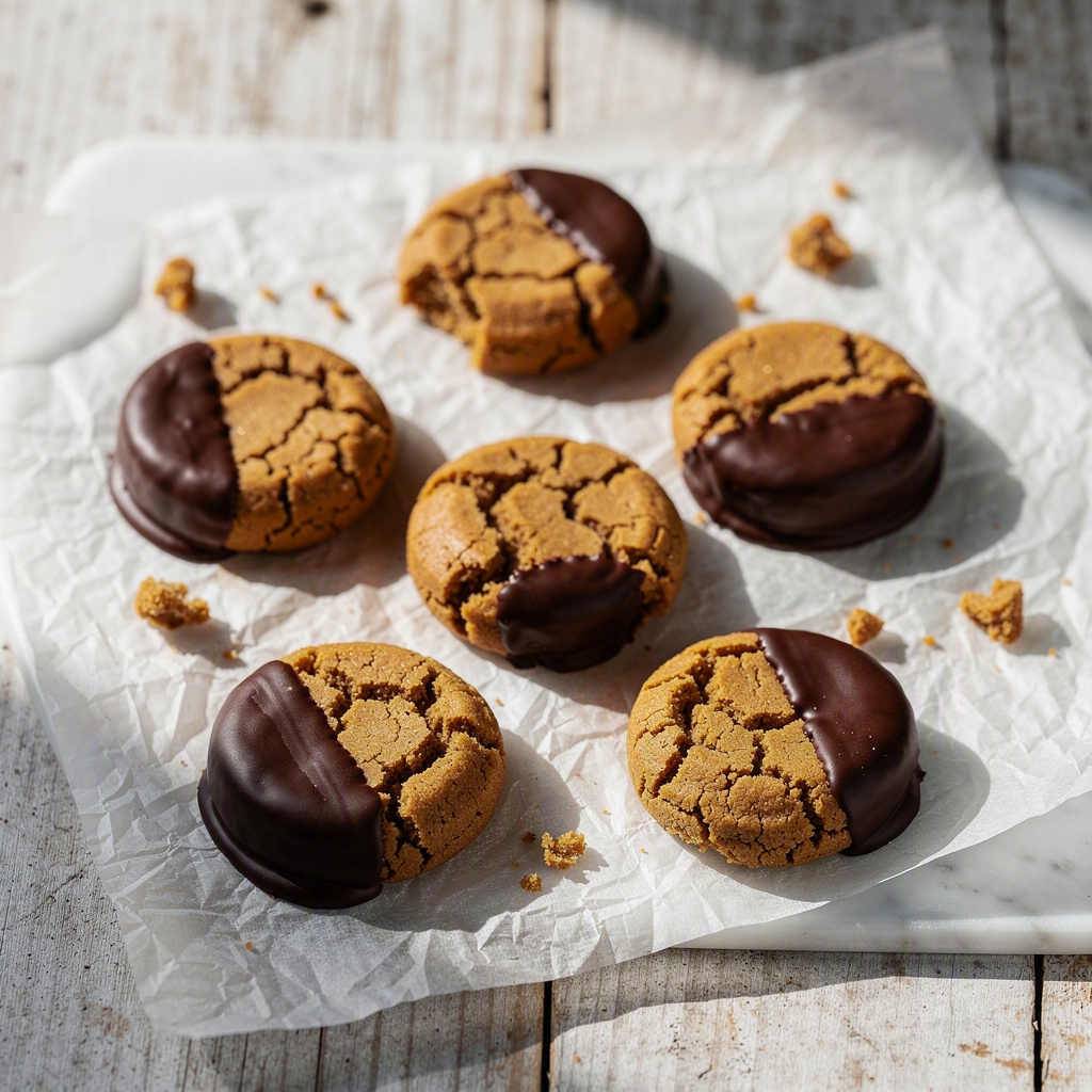 Chocolate Dipped Peanut Butter Cookies