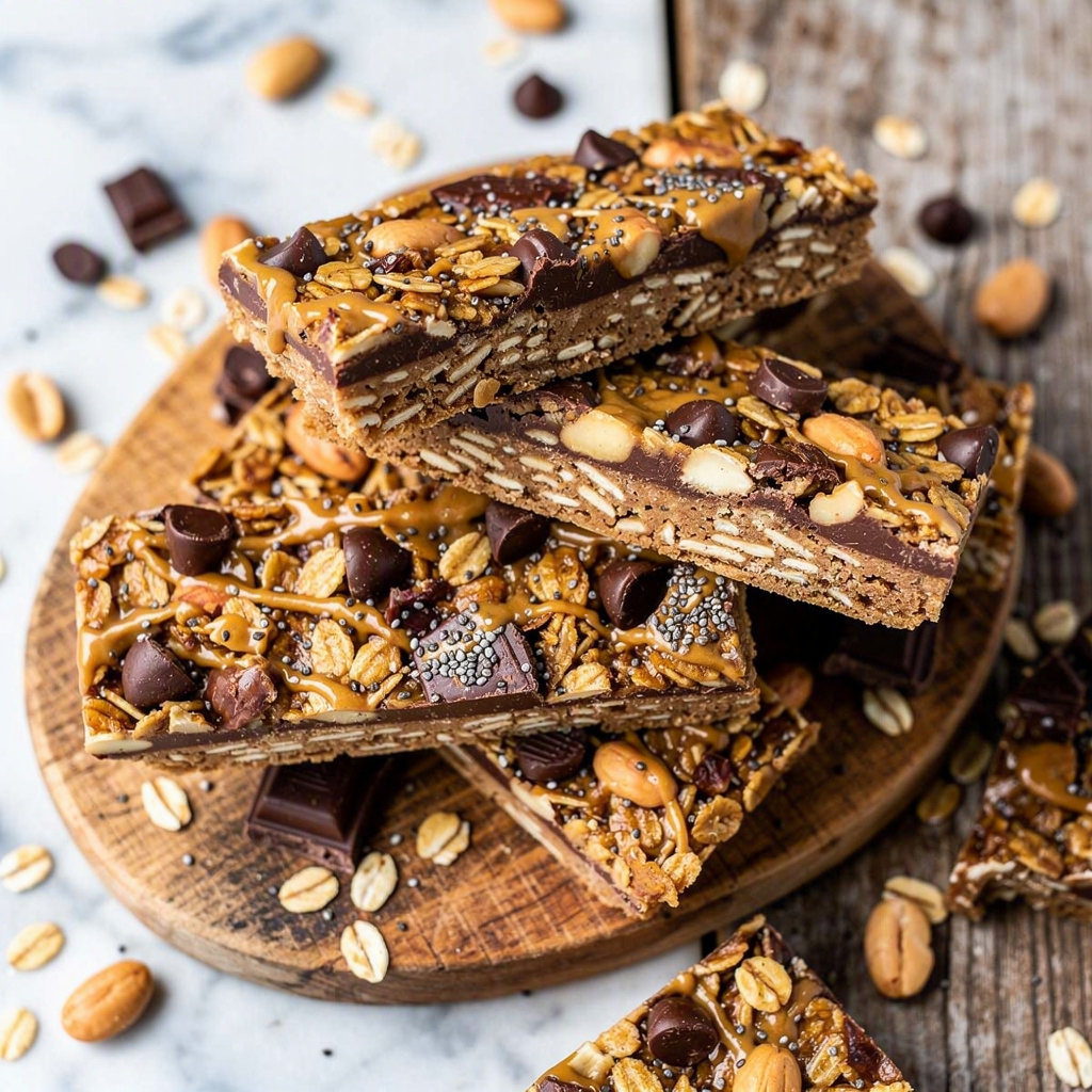 Chocolate Peanut Butter Granola Bars