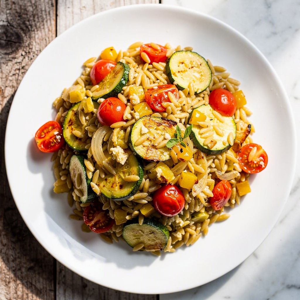 Quick One Pot Creamy Veggie Orzo (dairy-free!)