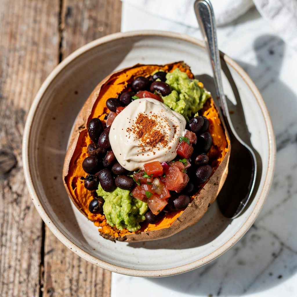 Mexican Stuffed Sweet Potatoes (oil-free)