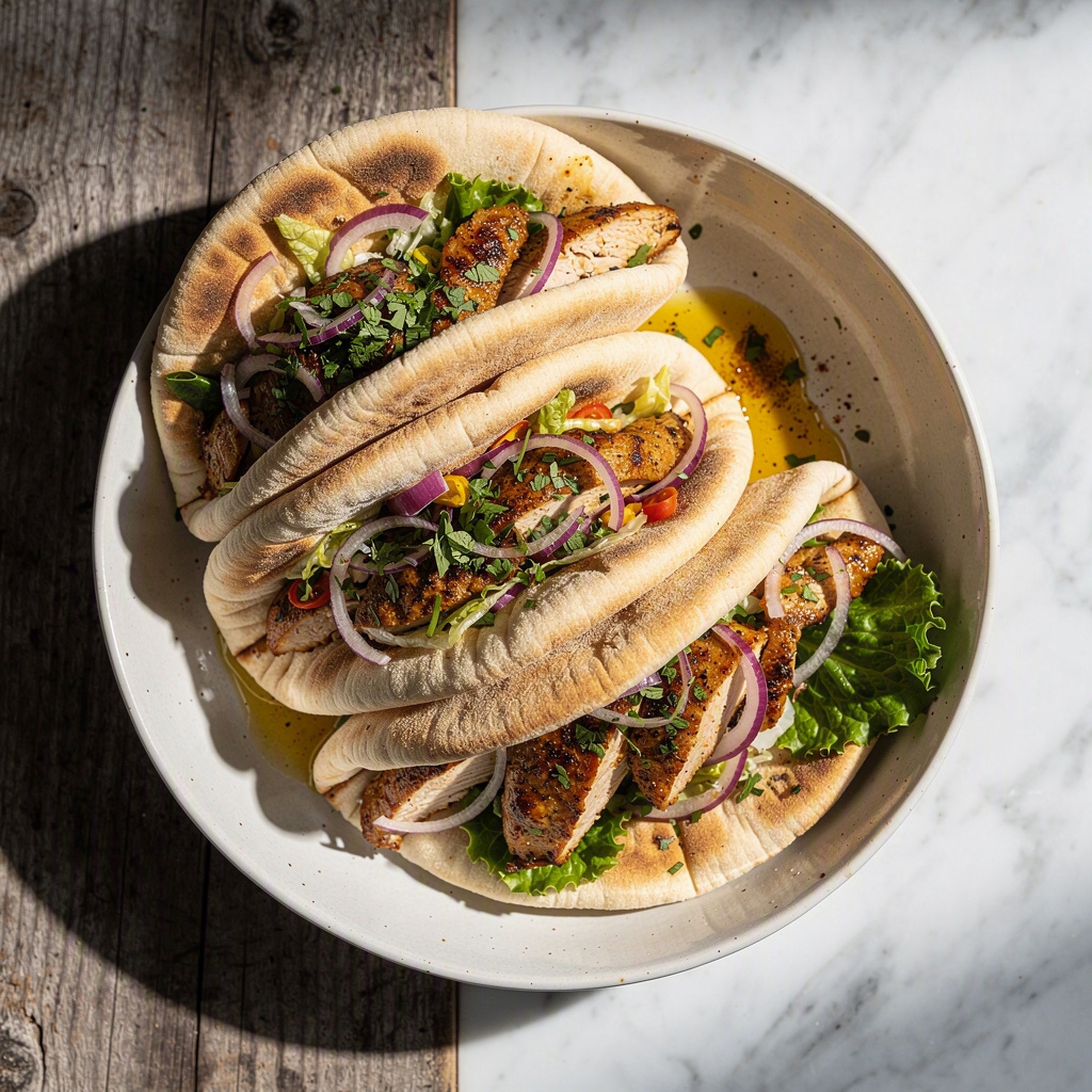 Easy Pita Pocket with Chicken Shawarma