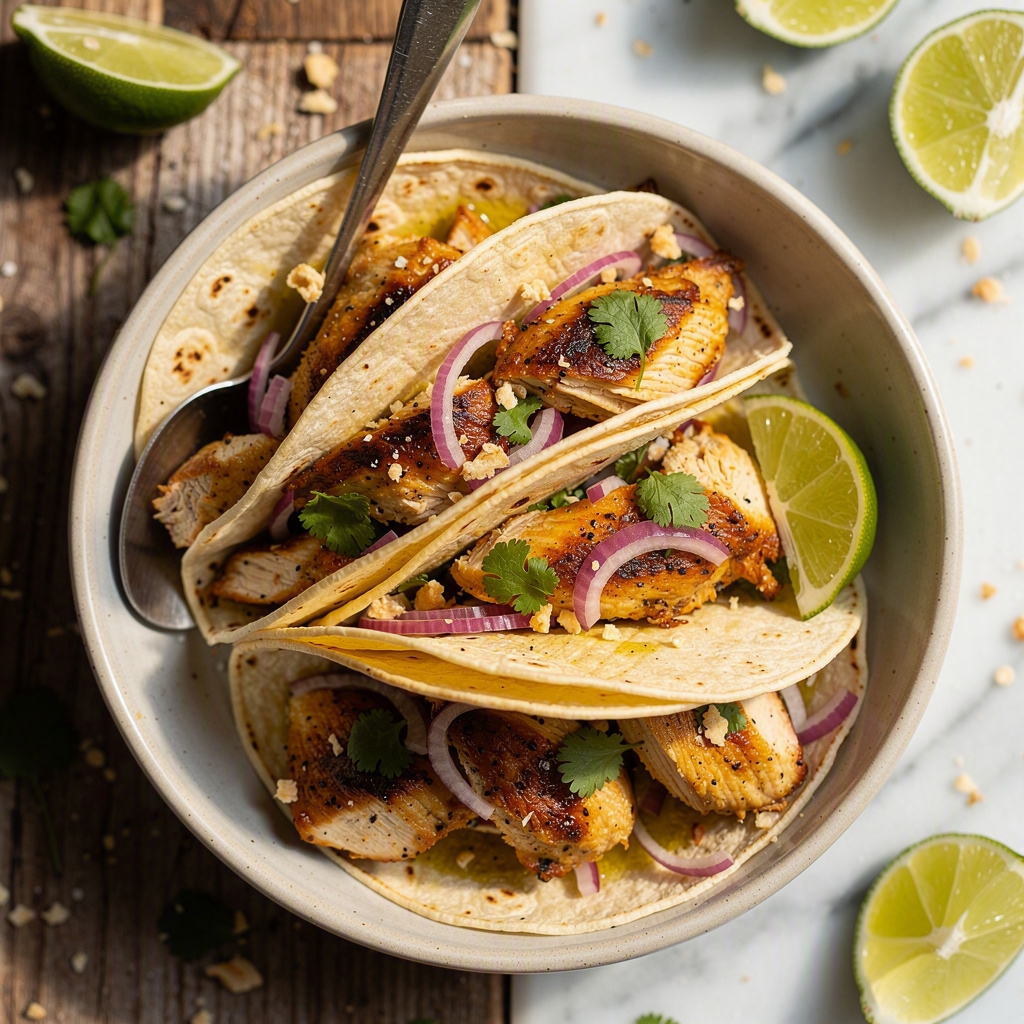 Easy Lime Garlic Chicken Tacos