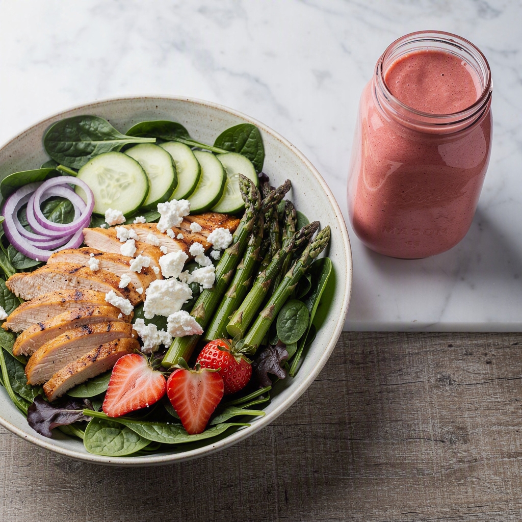 Strawberry Spinach Mason Jar Salad