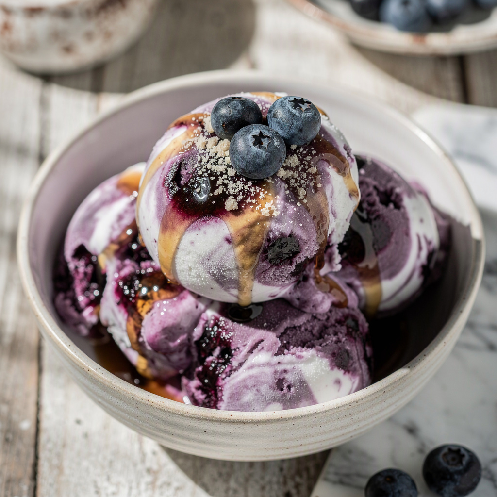 3 Ingredient Blueberry Frozen Yogurt